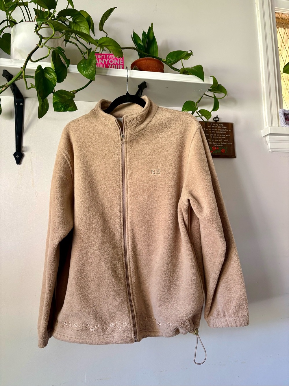 Northern Reflections Women's Tan Zip-Up Teddy Fleece Jacket